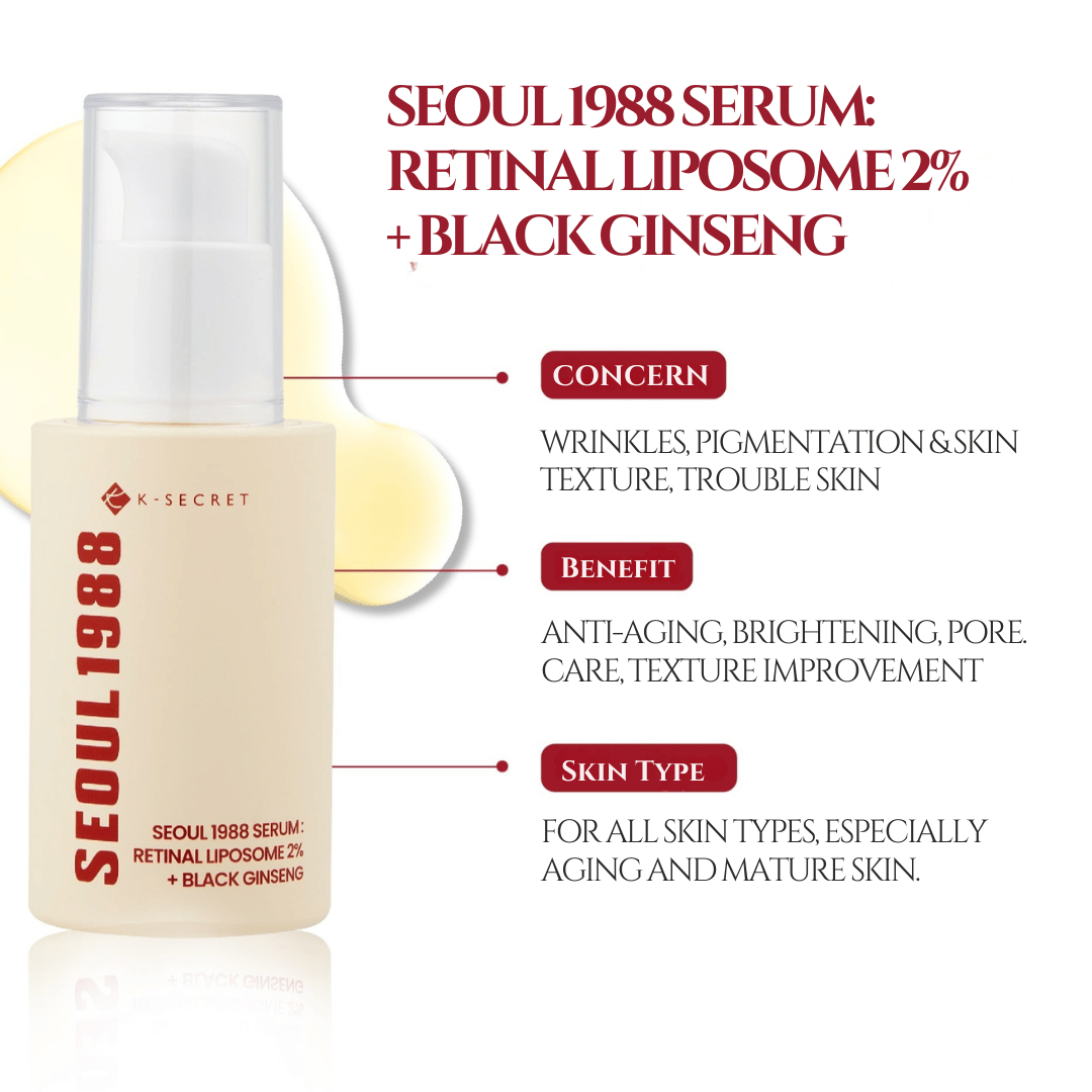 SEOUL 1988 Serum : Retinal Liposome 2% + Black Ginseng - 30mL